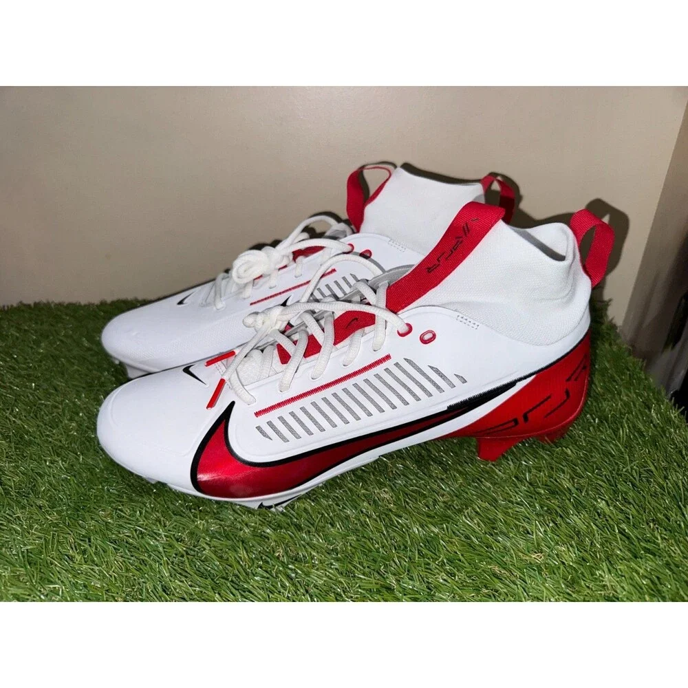 Men Size 13 Nike Vapor Edge Pro 360 2 Football Cleats White/Red FN7759-108 NEW
